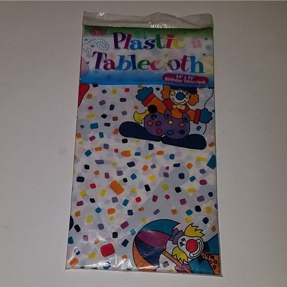 NEW Clown Birthday Party Lot 2 Pkgs Napkins 1 Plastic Tablecloth Happy Creepy - Picture 6 of 8